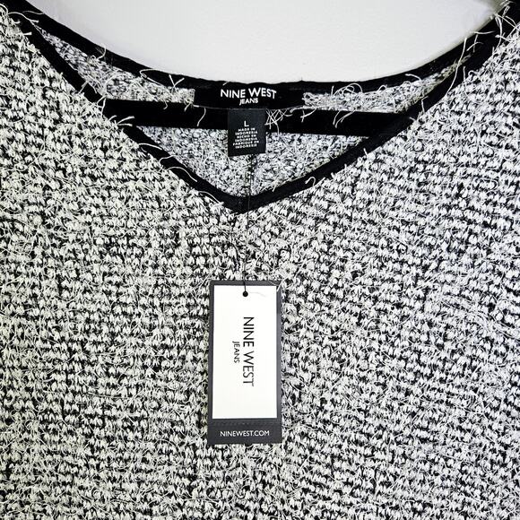 New Nine West Fuzzy Transitional Weather Tunic Top Dolman Sleeve Oversized Large - Picture 5 of 14